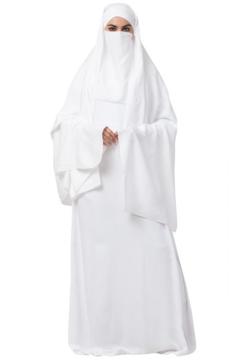 white abaya for umrah